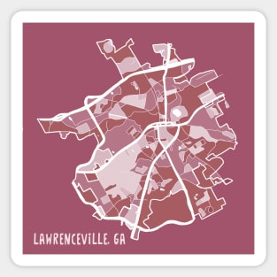 Lawrenceville, GA Map In Cranberry Sticker